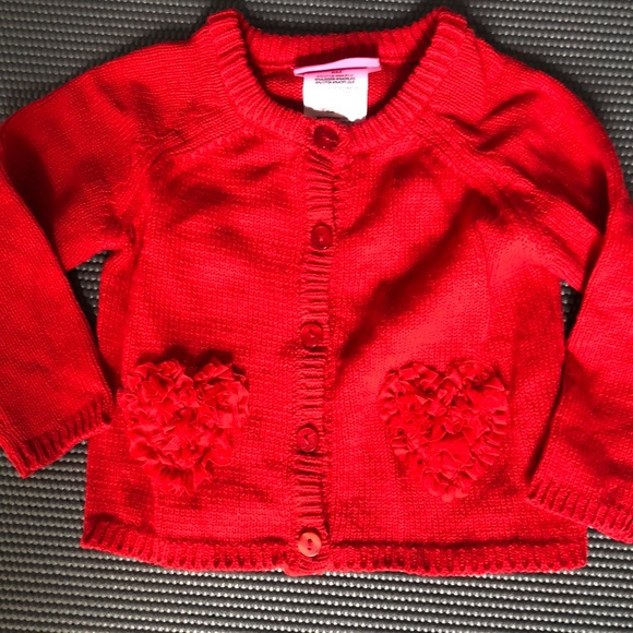 🎀Kid Topia red cardigan with 2 heart pockets🎀 - Picture 2 of 3